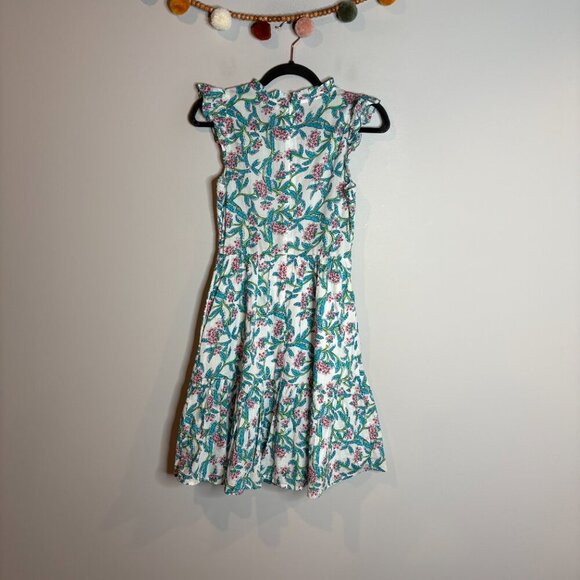 J. Crew Flutter-Sleeve Mini Dress White Frosted Aqua - Picture 6 of 6